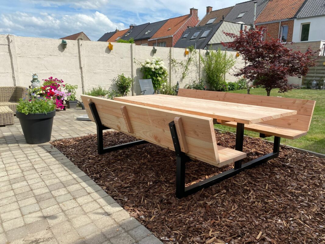 Douglashout picknicktafel Ediz met rugleuning