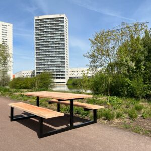 Douglashout picknicktafel Timo met stalen E frame