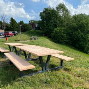 Douglas hout picknicktafel Vic met industrieel frame