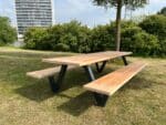 Douglashout Picknicktafel Wolf met industrieel W frame