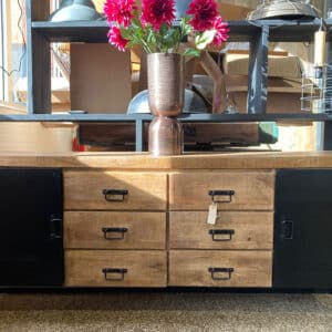 Mangohout dressoir Tygo met stalen deuren