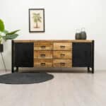 Mangohout dressoir Tygo met stalen deuren