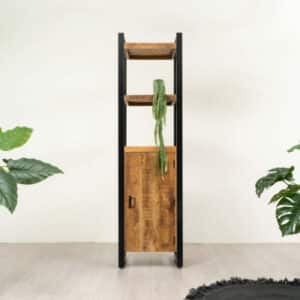 Mangohout kast Mats met deur en legplank