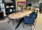 Mangohout tafel ovaal Miller met matrixpoot naturel