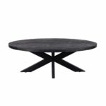 Ovale salontafel mangohout zwart Mila