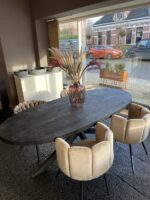 Mangohouten tafel ovaal zwart Parson