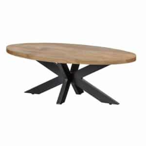 Salontafel ovaal stalen poot naturel
