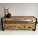 Tv-meubel 3 laden mangohout