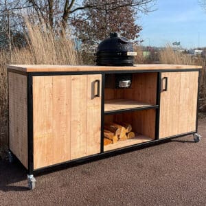 Douglas buitenkeuken Otis met stalen ombouw en deuren