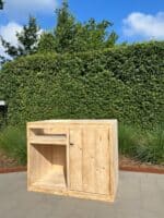 Steigerhouten buitenkeuken Yara met deur