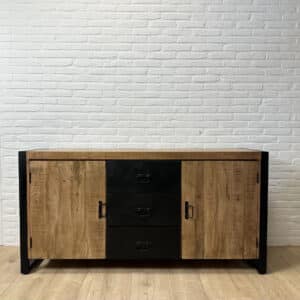 Mangohouten dressoir Cleo met staal