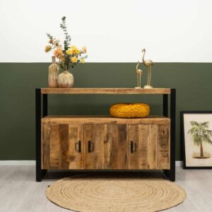 Mangohouten dressoir met 3 deuren Lucy