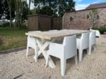 Steigerhouten tuintafel Faro met stalen X poten