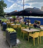 Tuinstoel Ariane met armleuning geel kunststof