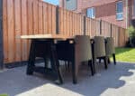 Steigerhouten tuintafel Jean met stalen A poten