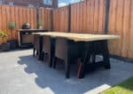 Steigerhouten tuintafel Jean met stalen A poten