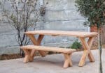 Tuintafel Fos douglashout met houten kruispoten