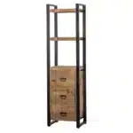 Mangohouten boekenkast met 3 lades Viggo