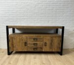 Mangohouten dressoir Folke met staal