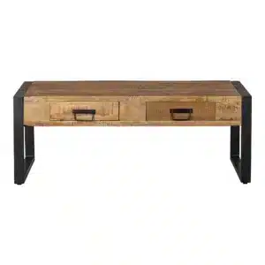 Mangohouten salontafel met twee lades