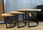 Mangohout salontafels Lone set van 3