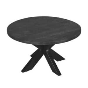 Mangohouten salontafel rond zwar Arn