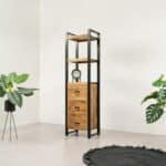 Mangohouten kast Viggo met 3 laden en 2 legplanken