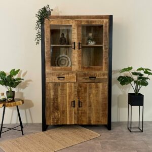 Kast Bjarne mangohout met 4 deuren en 2 laden