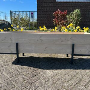Steigerhouten plantenbak Lyon met industrieel onderstel