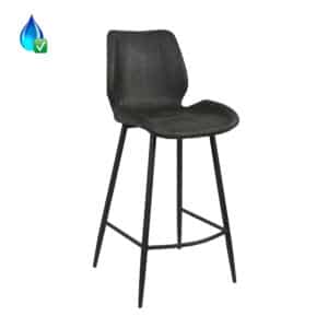 Barkruk Barrel eco-leer antraciet