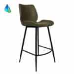 Barkruk Barrel eco-leer olijfgroen