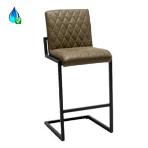 Barkruk Diamond eco-leer olijfgroen