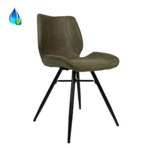 Eetkamerstoel Barrel eco-leer olijfgroen