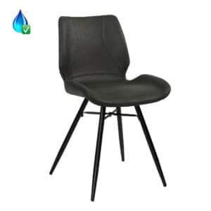 Eetkamerstoel Barrel eco-leer zwart