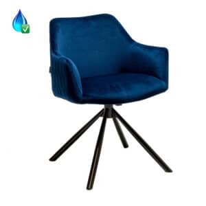 Eetkamerstoel Furtado donkerblauw velvet