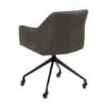 Eetkamerstoel Levi op wielen eco-leer antraciet