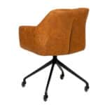 Eetkamerstoel Levi op wielen eco-leer cognac