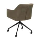 Eetkamerstoel Levi op wielen eco-leer olijfgroen