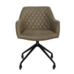 Eetkamerstoel Levi op wielen eco-leer olijfgroen