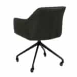 Eetkamerstoel Levi op wielen eco-leer zwart