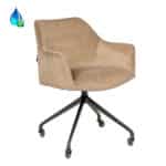 Eetkamerstoel Quinn op wielen velvet taupe