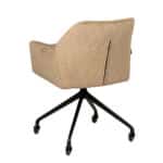 Eetkamerstoel Quinn op wielen velvet taupe