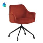 Eetkamerstoel Quinn op wielen velvet koper