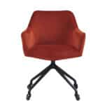 Eetkamerstoel Quinn op wielen velvet koper