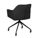 Eetkamerstoel Quinn op wielen velvet zwart