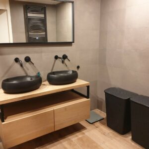 Badkamermeubel Liz eikenhout met staal