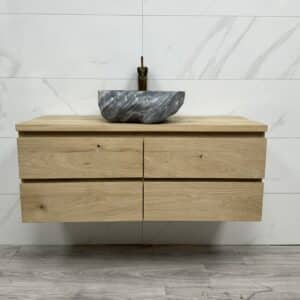 Eikenhouten badmeubel Asil met laden