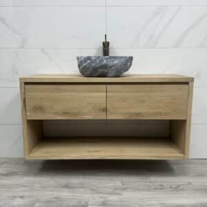 Eiken badkamermeubel Dane met open vak