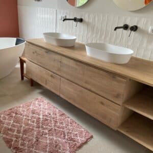 Eiken badkamermeubel Nina met laden en open vak