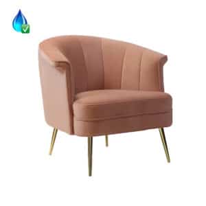 Fauteuil Amy roze velvet